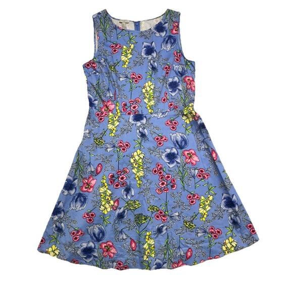 Talbots Dresses & Skirts - Talbots Dress Womens 10 Petite Blue Floral Spring Print Cotton Zip Back Cotton